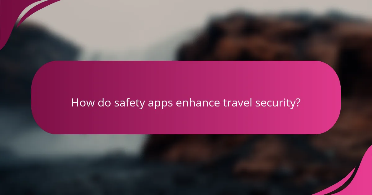 How do safety apps enhance travel security?