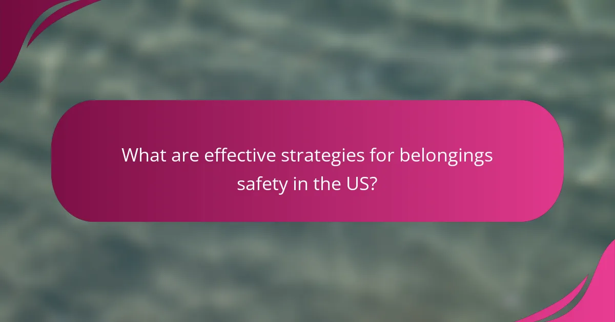 What are effective strategies for belongings safety in the US?