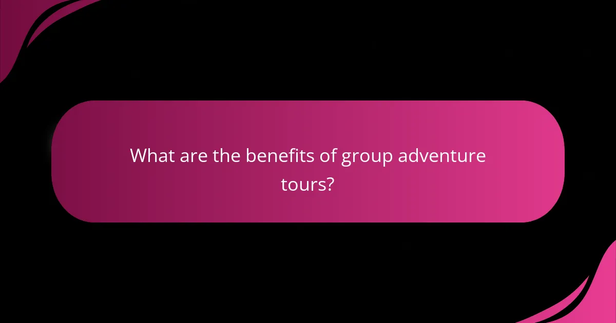 What are the benefits of group adventure tours?