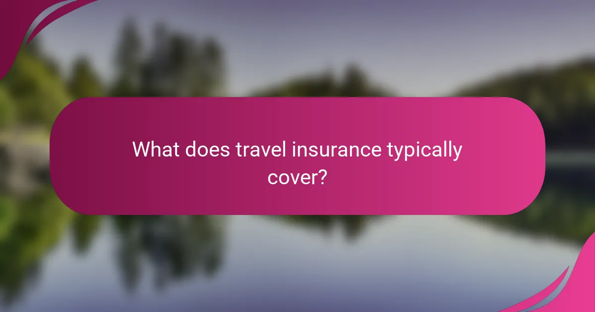 What does travel insurance typically cover?