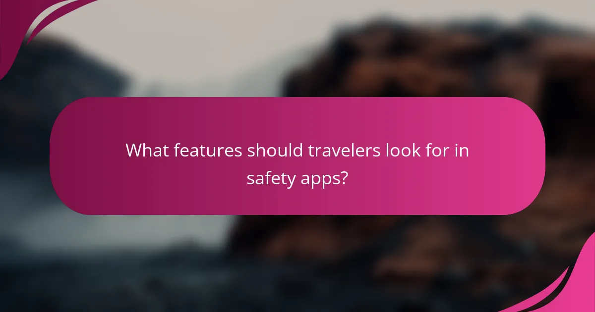 What features should travelers look for in safety apps?