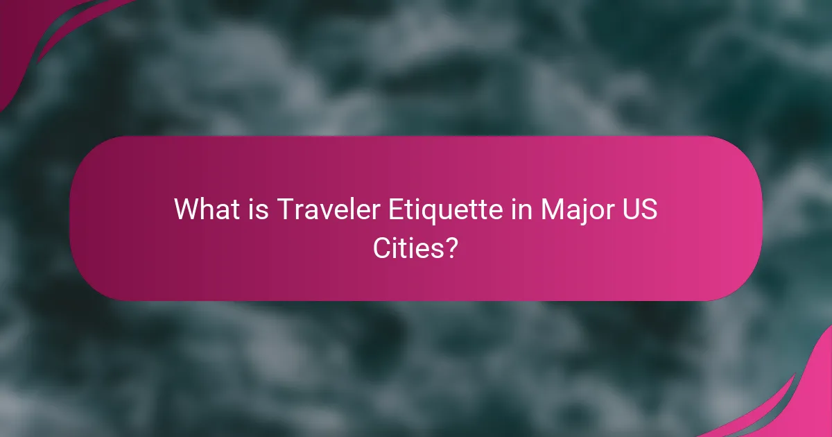 What is Traveler Etiquette in Major US Cities?